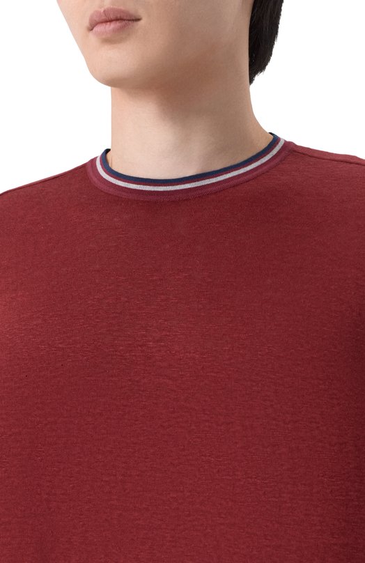 Льняная футболка Stefano Ricci K919070G10/T26104 Бордовый  K919070G10/T26104 Фото 5