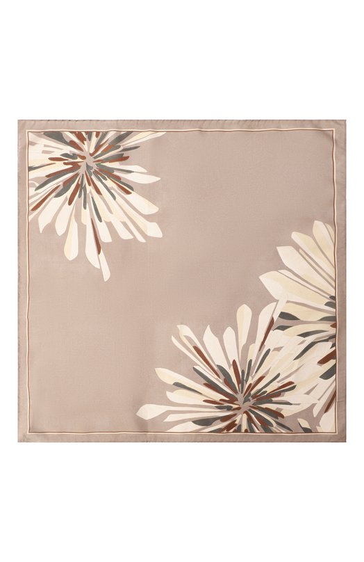 Шелковый платок Brunello Cucinelli MF0U0025 Бежевый  MF0U0025 Фото 4