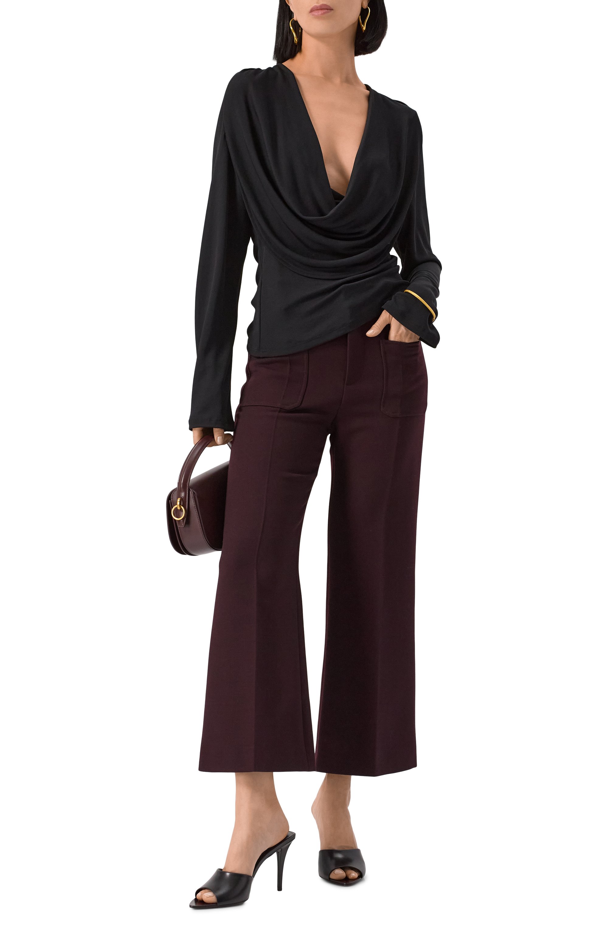 Кожаные мюли romy 90 SAINT LAURENT, арт. 806669/AACSQ, фото 2