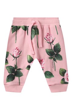 Детские хлопковые джоггеры DOLCE & GABBANA розового цвета, арт. L2JPC9/HS7P1 | Фото 1 (Нос: Не проставлено; Материал сплава: Проставлено; Кросс-КТ НВ: Джоггеры; Материал внешний: Хлопок; Ростовка одежда: 3 мес | 62 см, 6 мес | 68 см, 9 мес | 74 см, 24 мес | 92 см, 18 мес | 86 см, 12 мес | 80 см)