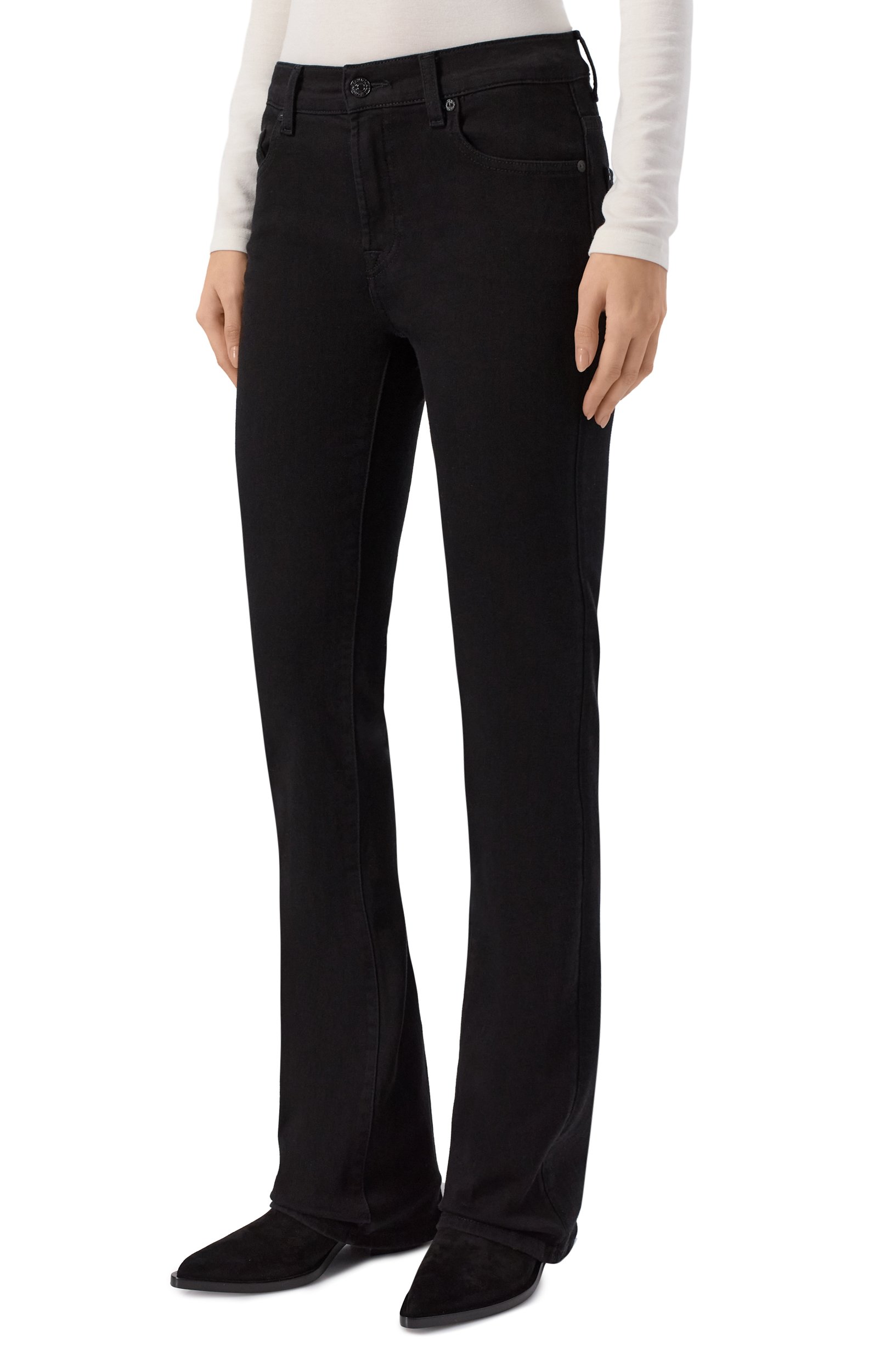 Джинсы bootcut 7 FOR ALL MANKIND черного цвета по цене 31900 руб., арт. 7U030U79-0N0, фото 3 Джинсы bootcut 7 FOR ALL MANKIND, арт. 7U030U79-0N0, фото 3