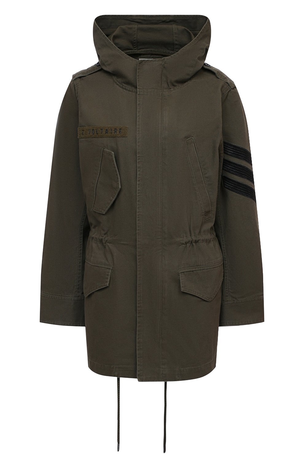 Хлопковая парка ZADIG AND VOLTAIRE хаки цвета по цене 57450 руб., арт. SKCD2903F, фото 1 Хлопковая парка ZADIG AND VOLTAIRE, арт. SKCD2903F, фото 1