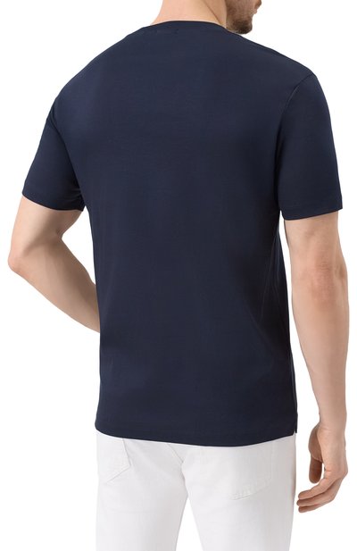 Хлопковая футболка BOSS темно-синего цвета по цене 13450 руб., арт. 50523931, фото 4 Хлопковая футболка BOSS, арт. 50523931, фото 4