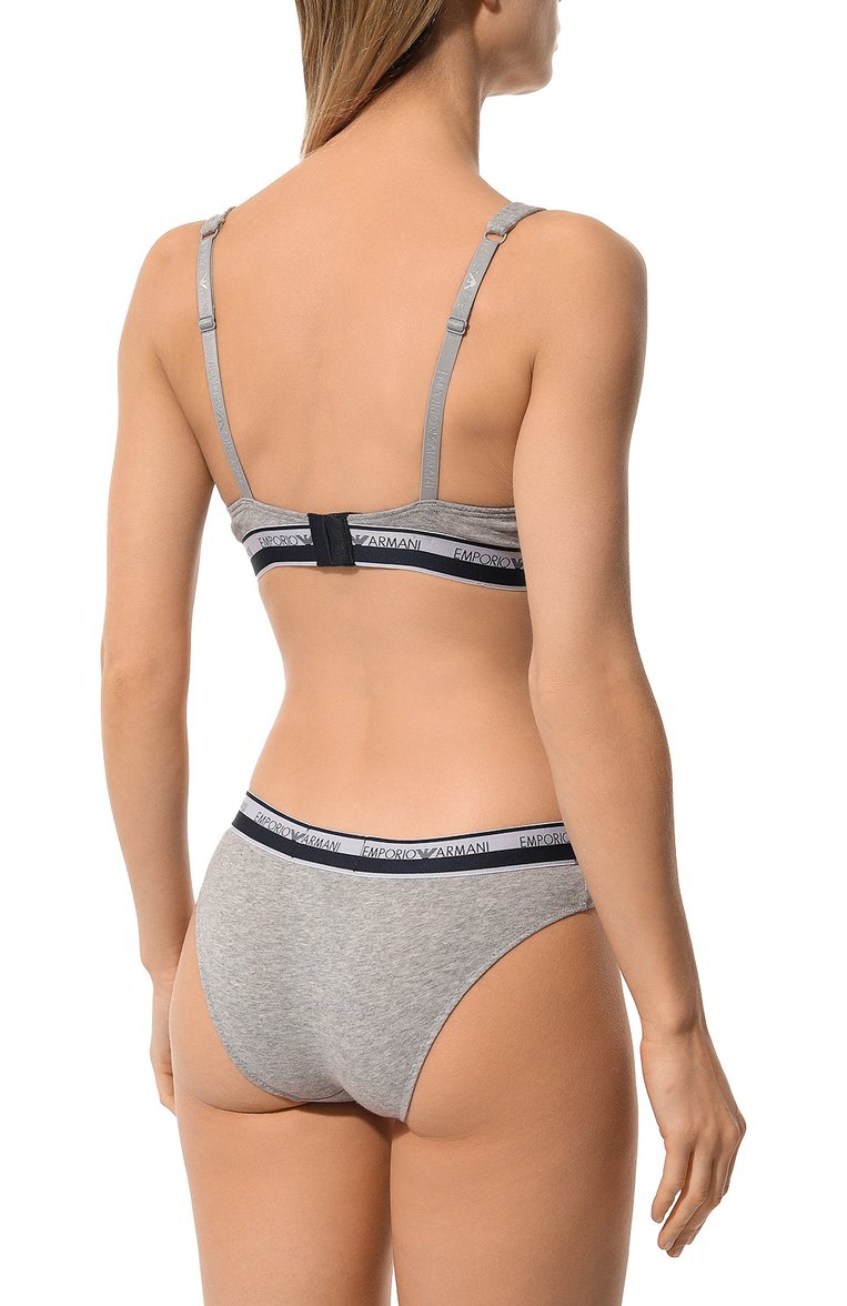 Женские комплект из двух пар трусов EMPORIO ARMANI серого цвета, арт. 163334/4R227 | Фото 3 (Нос: Не проставлено; Материал внешний: Хлопок)