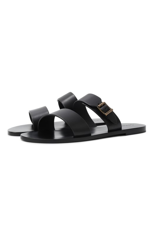 Кожаные шлепанцы Ios Saint Laurent 820533/DWE00 Чёрный 820533/DWE00