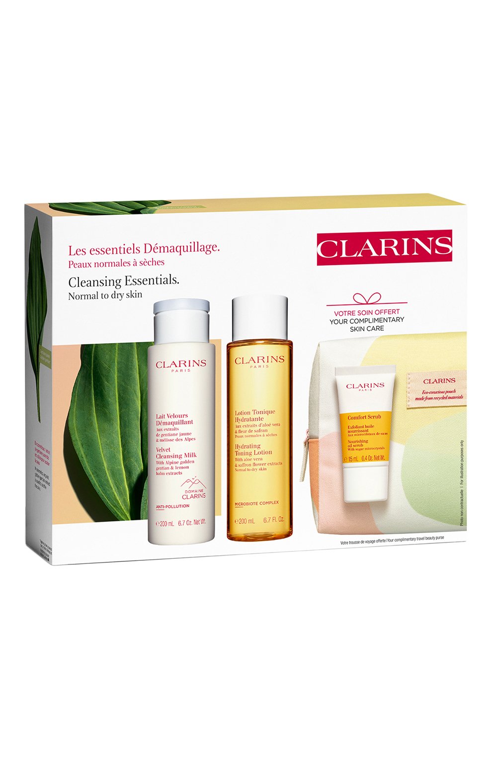 Набор в косметичке cleansing essentials normal to dry skin (2x200+15ml) CLARINS, арт. 80097022, фото 5