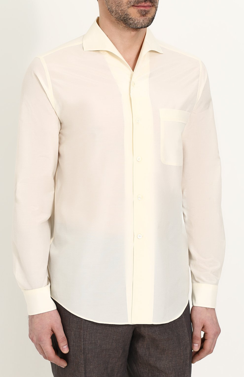 Хлопковая рубашка с отложным воротником FERRAGAMO, арт. 689412, фото 3