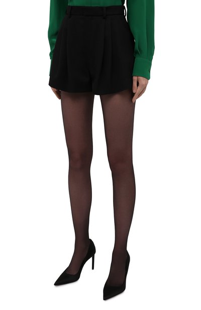 Шерстяные шорты SAINT LAURENT черного цвета по цене 79100 руб., арт. 663805/Y7C25, фото 3 Шерстяные шорты SAINT LAURENT, арт. 663805/Y7C25, фото 3