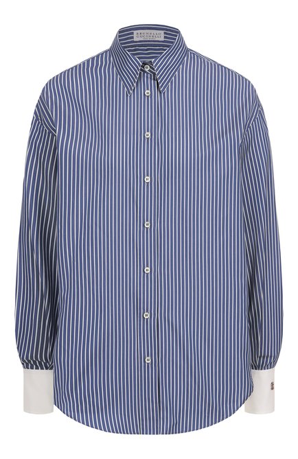 Женская рубашка из хлопка и шелка BRUNELLO CUCINELLI, арт. MA794NM116