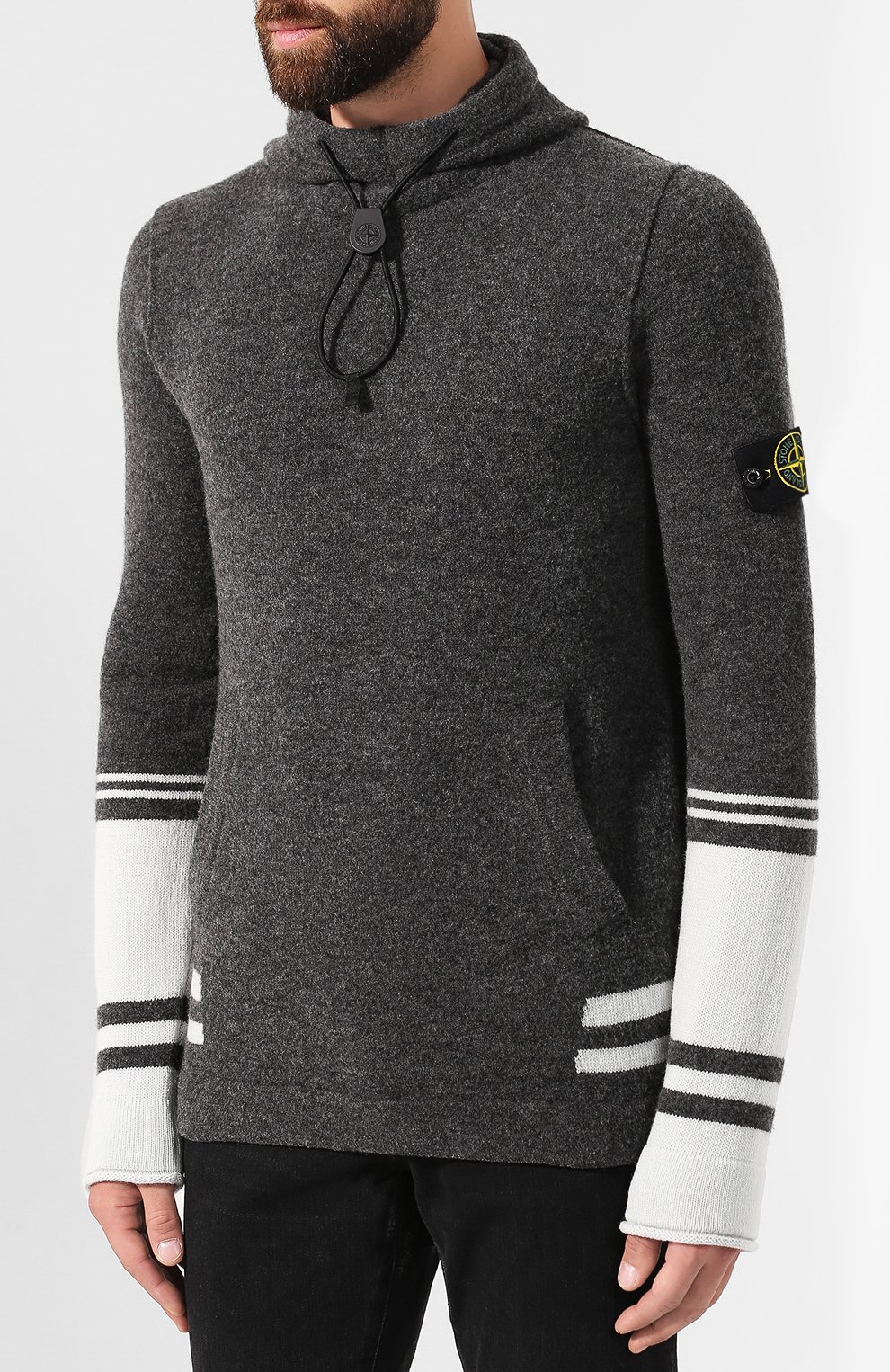 Худи STONE ISLAND темно-серого цвета по цене 26150 руб., арт. 7115547B2, фото 3 Худи STONE ISLAND, арт. 7115547B2, фото 3
