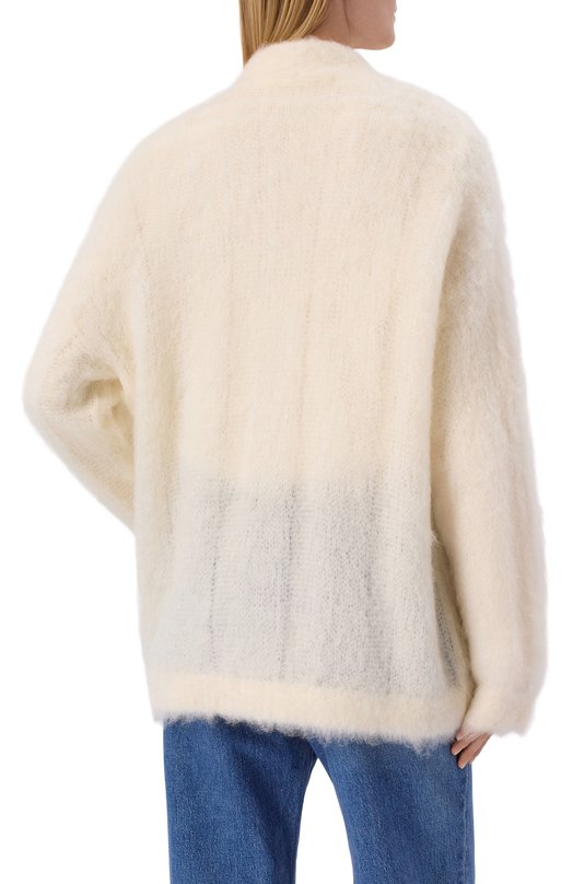 Кардиган из кашемира и шелка Brunello Cucinelli MLD346106 Кремовый  MLD346106 Фото 4