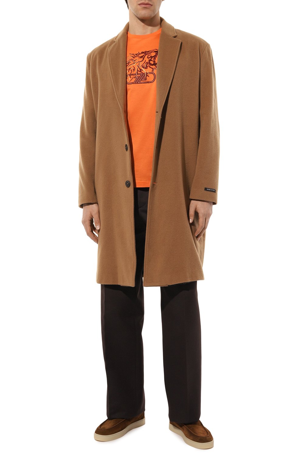 Хлопковая футболка ZILLI оранжевого цвета по цене 71650 руб., арт. MBZ-NT580-LE0N1/MC01, фото 2 Хлопковая футболка ZILLI, арт. MBZ-NT580-LE0N1/MC01, фото 2