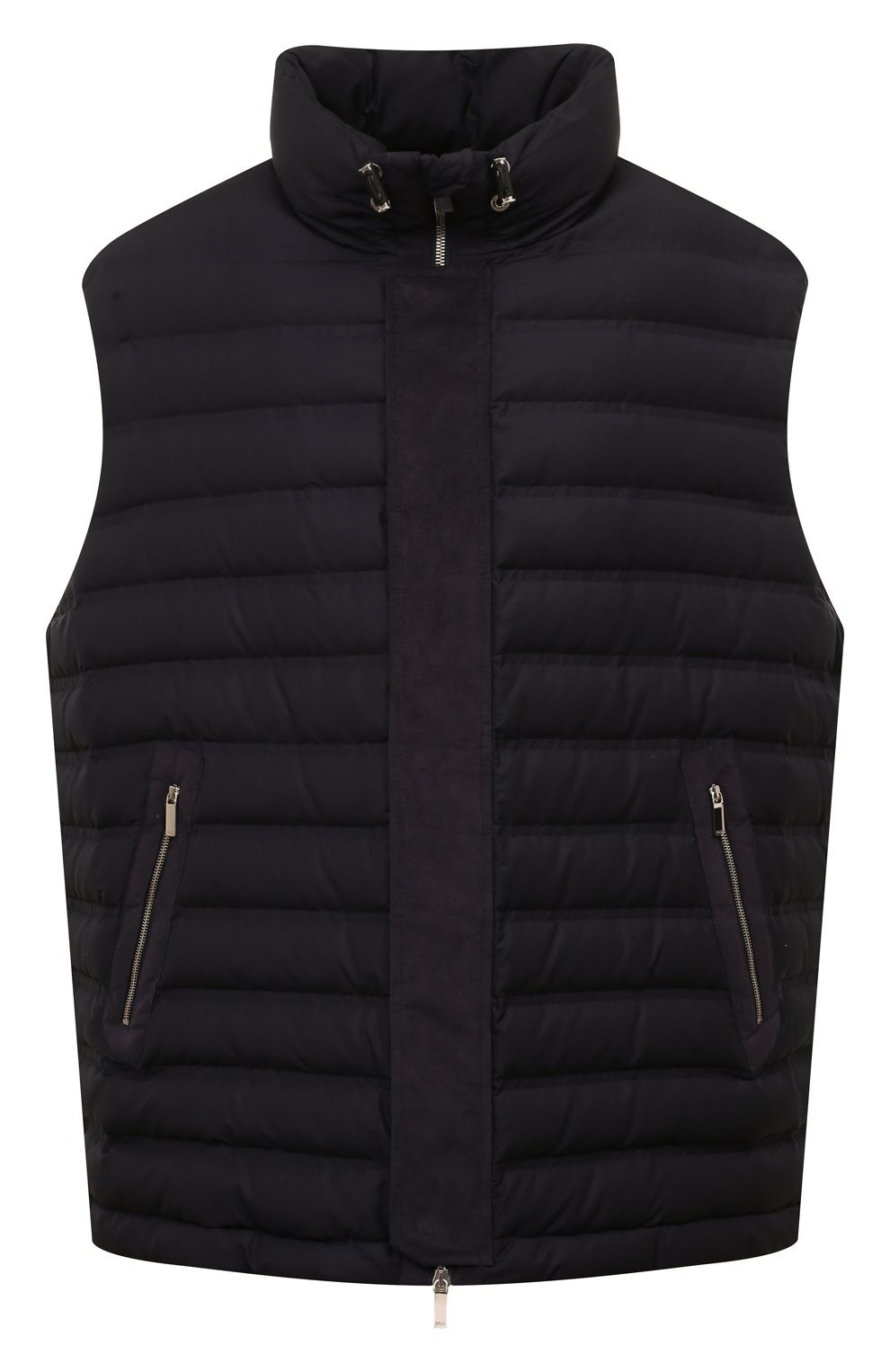 Пуховый жилет ZILLI темно-синего цвета по цене 486500 руб., арт. PGZ111M03024045UA/62, фото 1 Пуховый жилет ZILLI, арт. PGZ111M03024045UA/62, фото 1