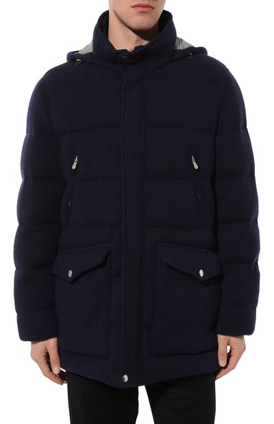 Кашемировый пуховик BRUNELLO CUCINELLI синего цвета по цене 615500 руб., арт. M221P219, фото 3 Кашемировый пуховик BRUNELLO CUCINELLI, арт. M221P219, фото 3