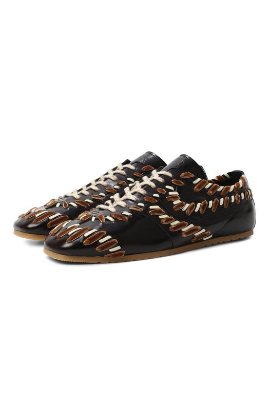 Кожаные кеды Dries Van Noten 011725-119-704 Коричневый 011725-119-704