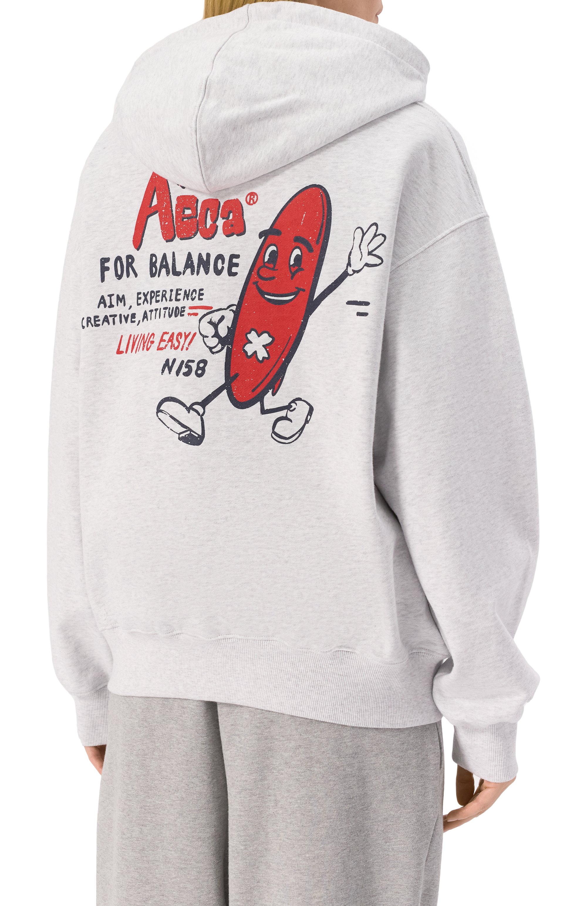 Хлопковая толстовка AECA WHITE серого цвета по цене 27630 руб., арт. AWCMSSBETSZOV004C0.LIGHT GREY (L), фото 4 Хлопковая толстовка AECA WHITE, арт. AWCMSSBETSZOV004C0.LIGHT GREY (L), фото 4