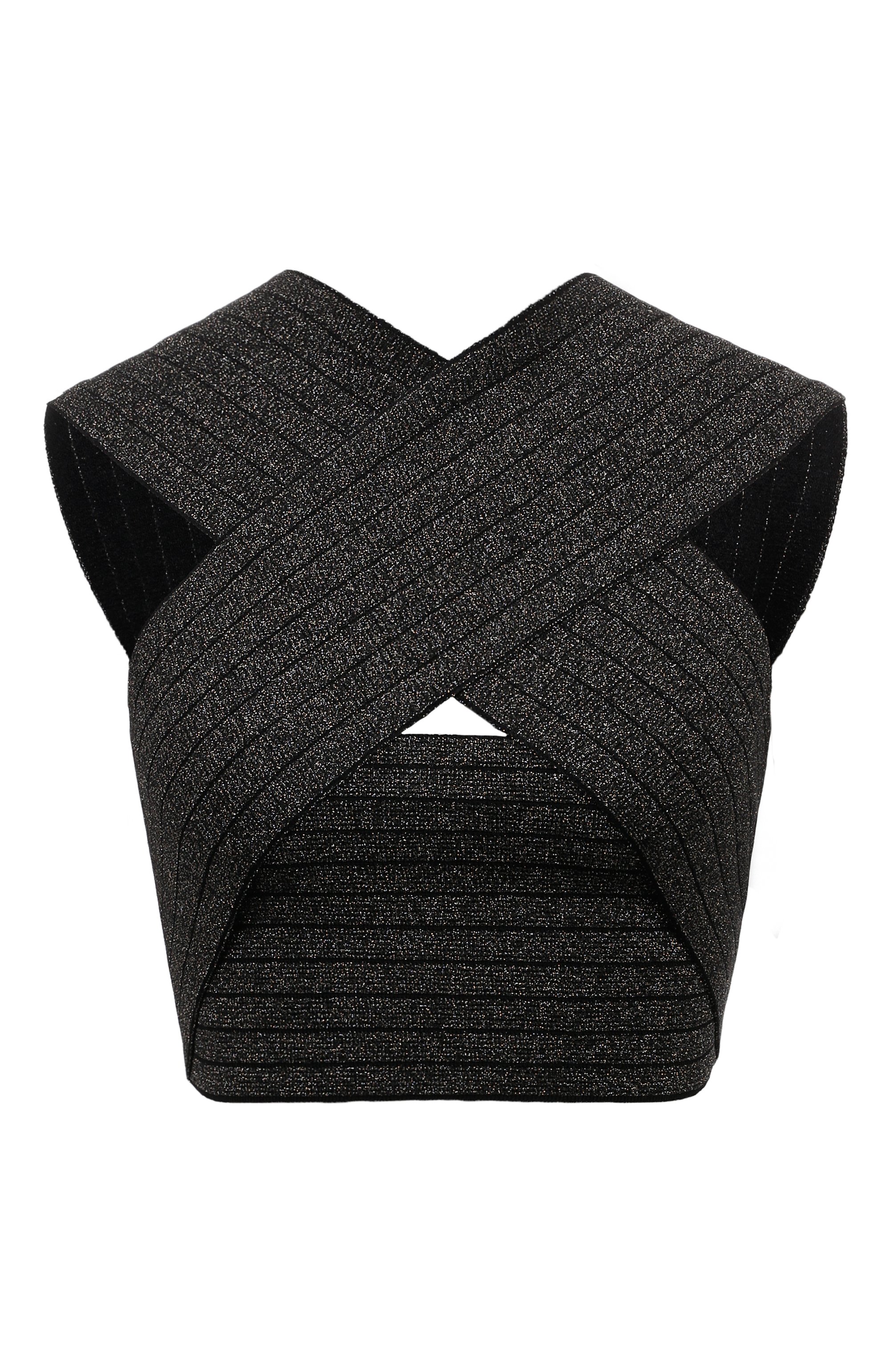 Топ BALMAIN темно-серого цвета по цене 110000 руб., арт. BF0AB046KF12, фото 1 Топ BALMAIN, арт. BF0AB046KF12, фото 1