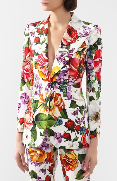 Хлопковый жакет DOLCE & GABBANA разноцветного цвета по цене 246000 руб., арт. F29D0T/FSFJG, фото 3 Хлопковый жакет DOLCE & GABBANA, арт. F29D0T/FSFJG, фото 3