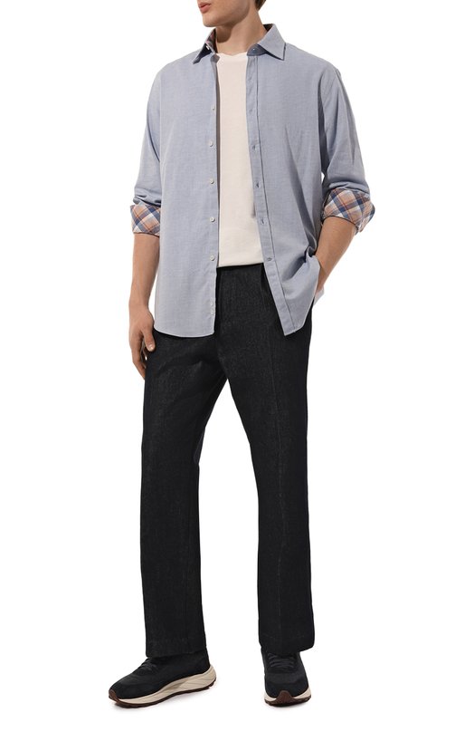 Хлопковая рубашка Paul&Shark 14313071CF Голубой  14313071CF Фото 2