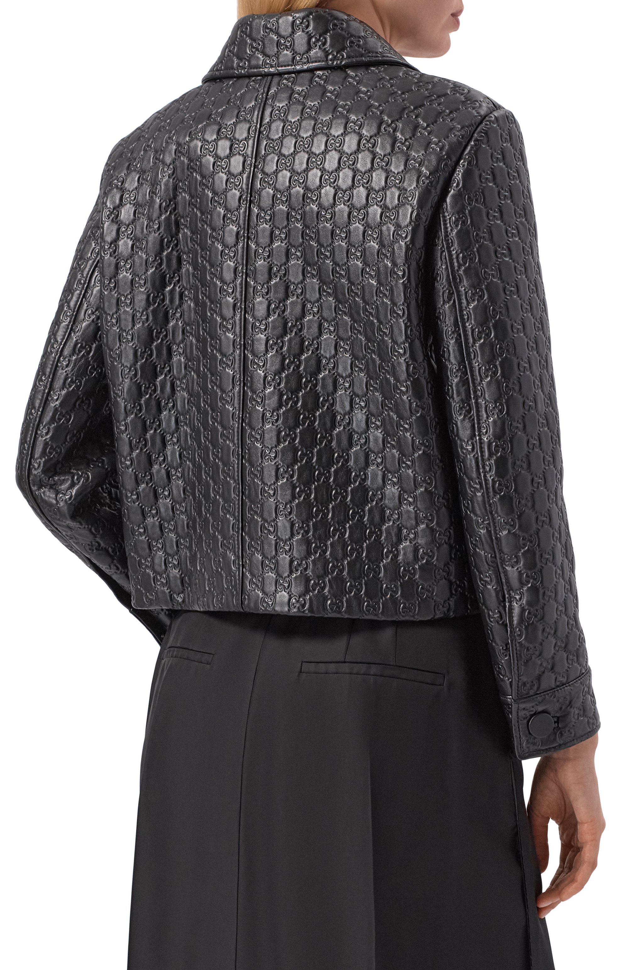 Кожаная куртка GUCCI черного цвета по цене 934500 руб., арт. 834308/XNA4F, фото 4 Кожаная куртка GUCCI, арт. 834308/XNA4F, фото 4