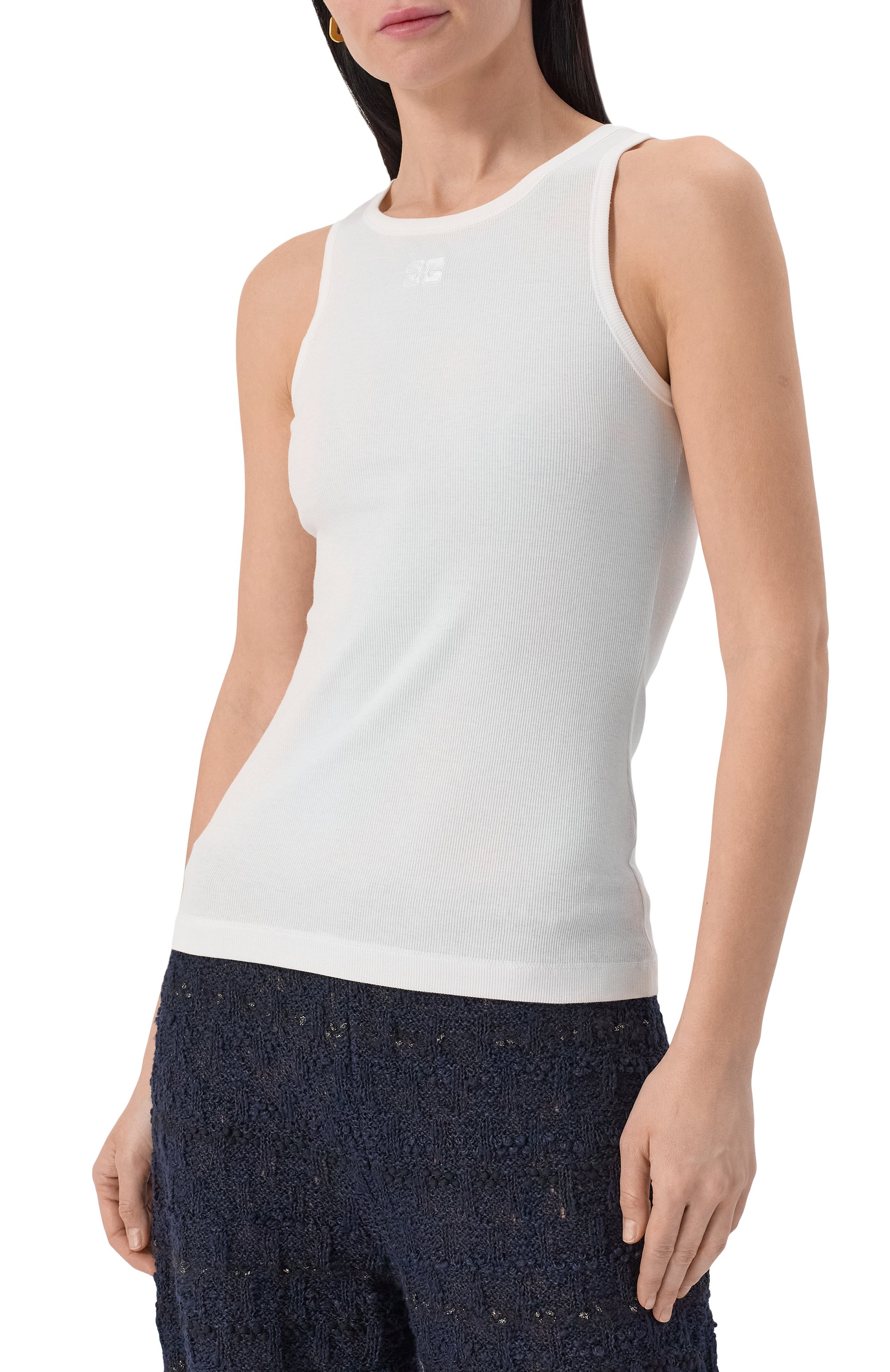 Хлопковая майка GANNI, арт. T3897/3675, фото 3