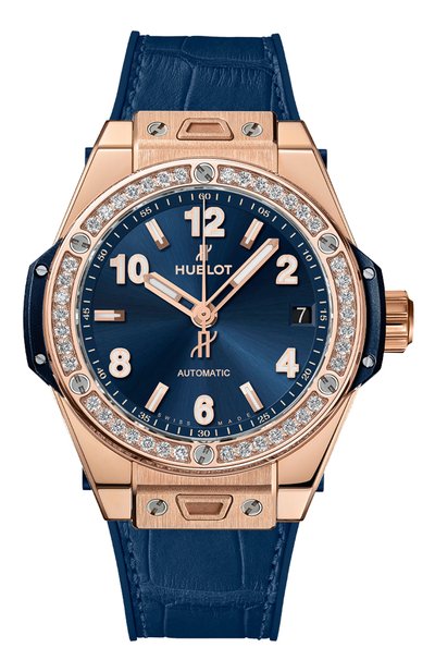 Женские часы one click king gold blue diamonds HUBLOT, арт. 465.OX.7180.LR.1204
