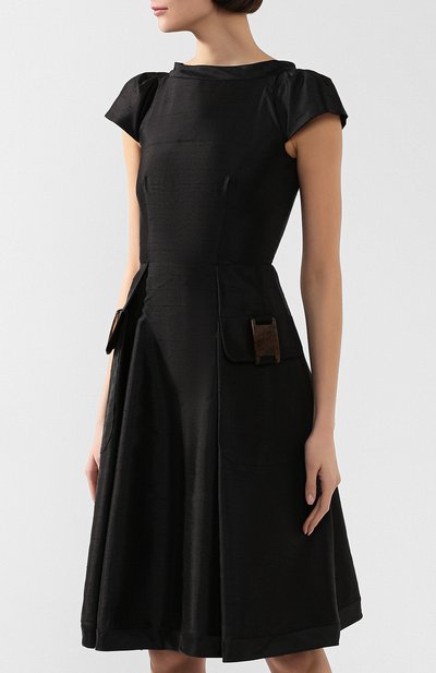 Шелковое платье GIORGIO ARMANI черного цвета по цене 282500 руб., арт. 0SHVA04T/T01I4, фото 3 Шелковое платье GIORGIO ARMANI, арт. 0SHVA04T/T01I4, фото 3