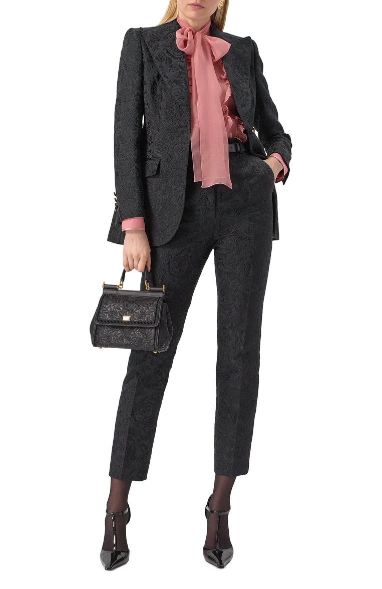 Женская сумка sicily medium DOLCE & GABBANA черного цвета, арт. BB6003/B6I38 | Фото 7 (Размер: medium; Ремень/цепочка: На ремешке; Материал: Текстиль, Натуральная кожа)