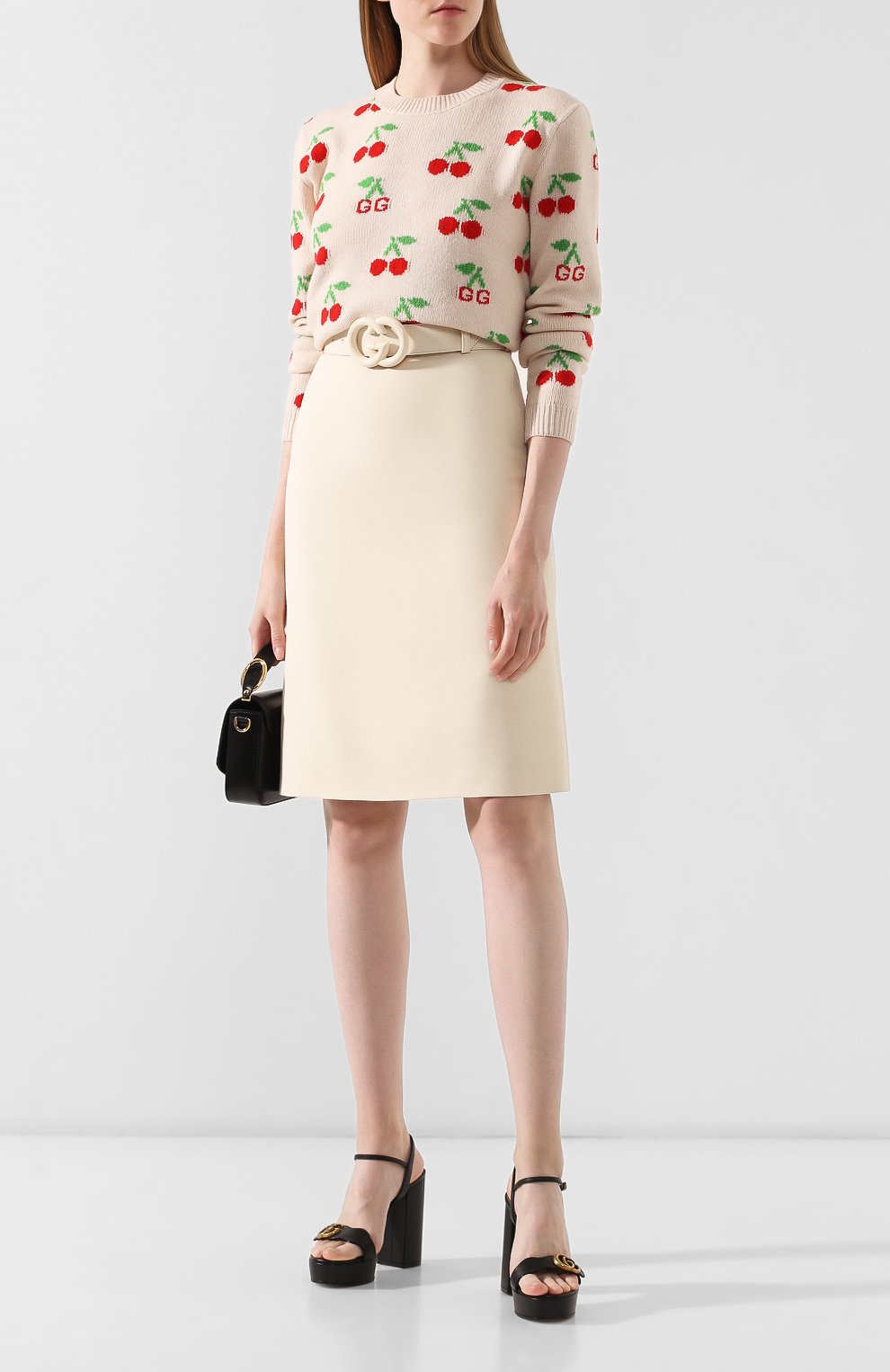 Юбка из смеси шерсти и шелка GUCCI бежевого цвета по цене 172800 руб., арт. 577793/Z8ADY, фото 2 Юбка из смеси шерсти и шелка GUCCI, арт. 577793/Z8ADY, фото 2