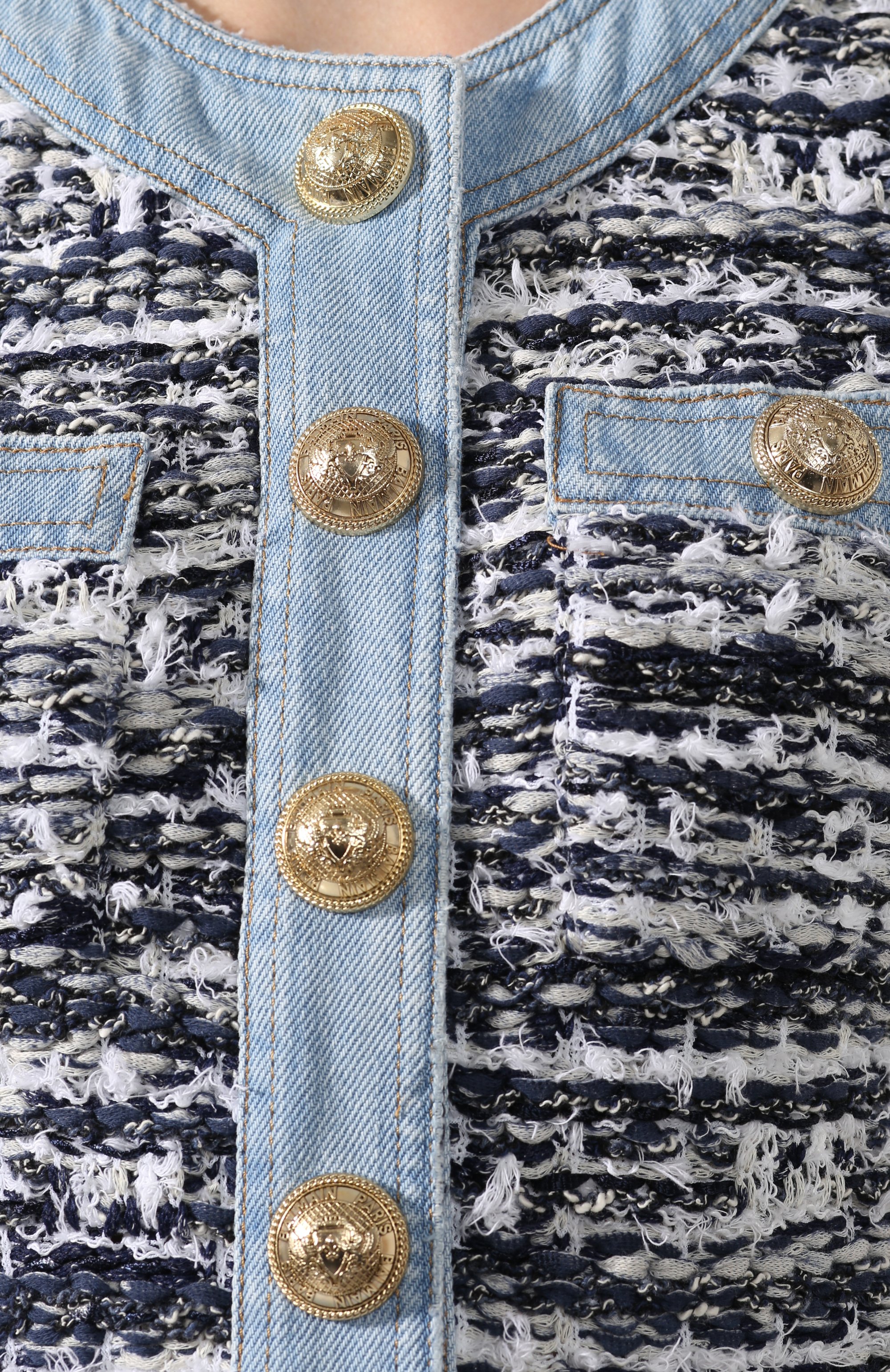 Жакет BALMAIN светло-голубого цвета по цене 298000 руб., арт. TF13404/K045, фото 5 Жакет BALMAIN, арт. TF13404/K045, фото 5