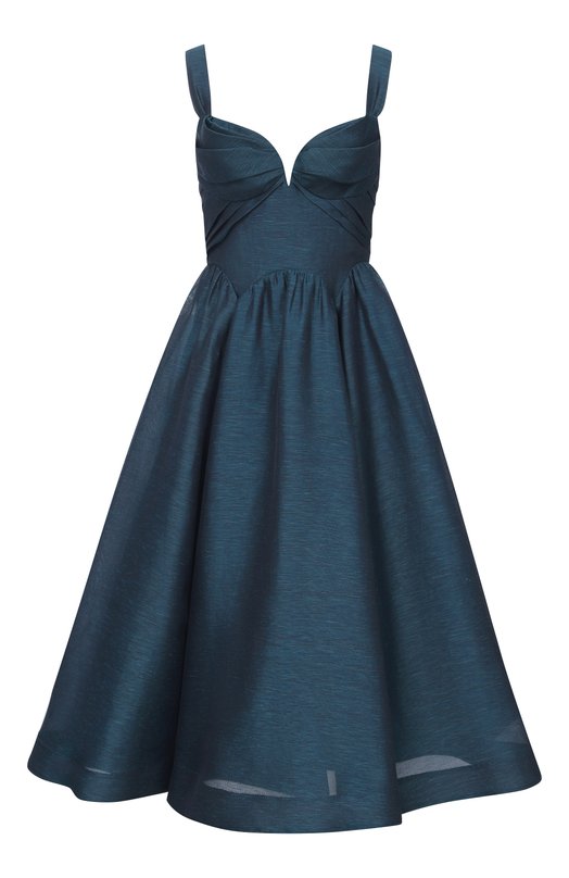 Платье изо льна и шелка Zimmermann 6847DC261 Синий 6847DC261