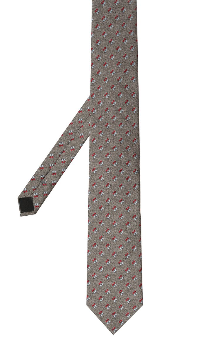 Мужской шелковый галстук BROUBACK коричневого цвета, арт. TIE 8CM/SS24 | Фото 3 (Нос: Не проставлено; Материал сплава: Проставлено; Материал: Шелк, Текстиль; Принт: С принтом)