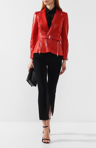 Кожаная куртка с косой молнией ALEXANDER MCQUEEN, арт. 507773/Q5KUN, фото 2