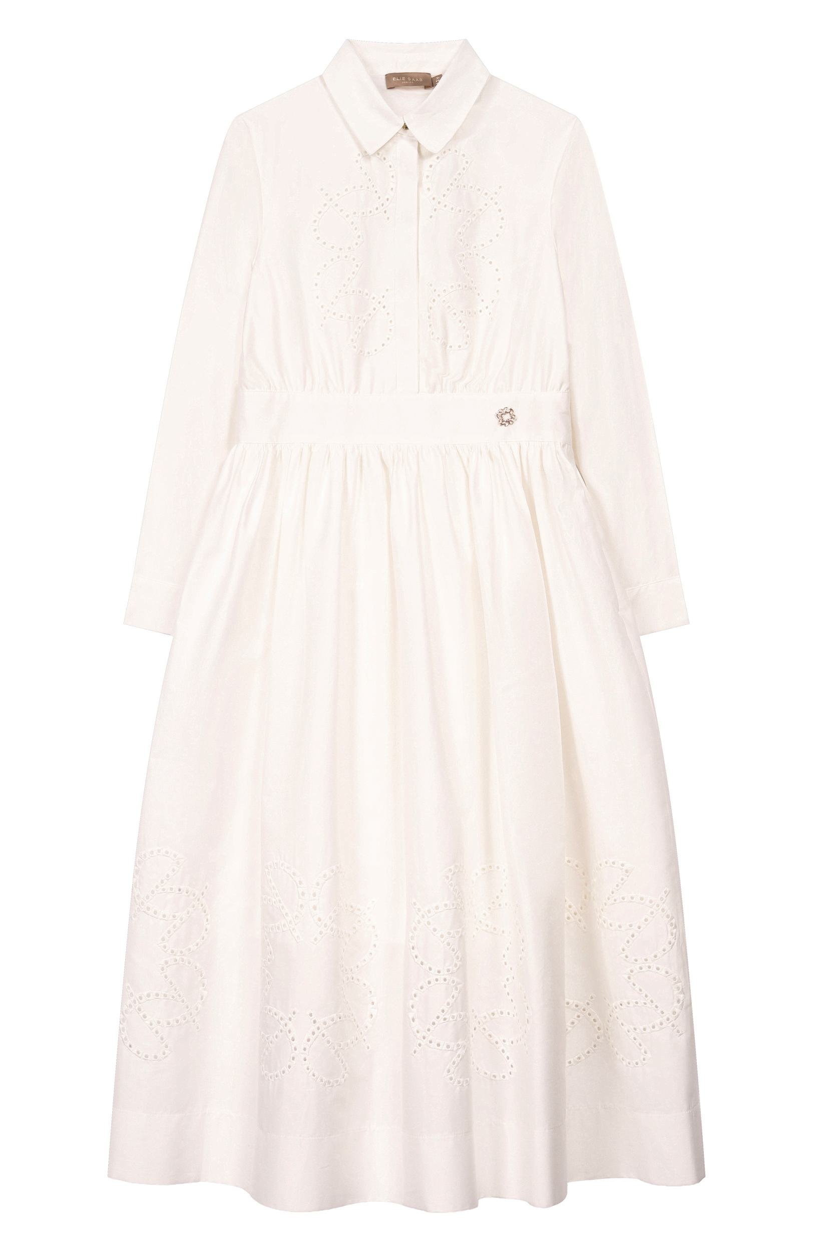 Хлопковое платье ELIE SAAB JUNIOR, арт. EFAB127 MX/TS0724RIC06, фото 1