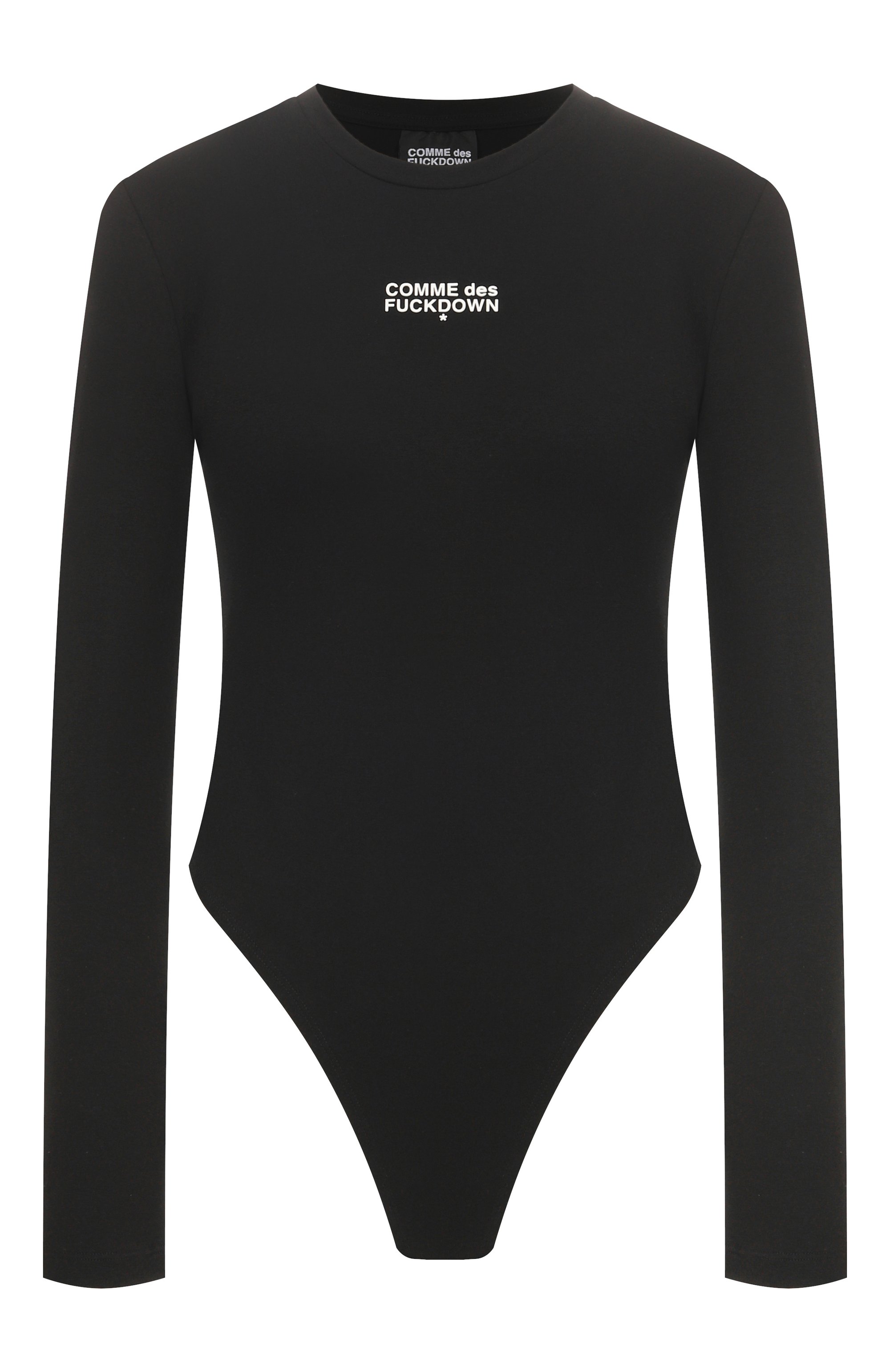 Хлопковое боди COMME DES FUCKDOWN черного цвета по цене 6725 руб., арт. CFABW01383, фото 1 Хлопковое боди COMME DES FUCKDOWN, арт. CFABW01383, фото 1