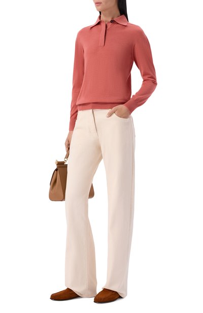 Поло из кашемира и шелка KITON розового цвета по цене 192500 руб., арт. D60732, фото 2 Поло из кашемира и шелка KITON, арт. D60732, фото 2