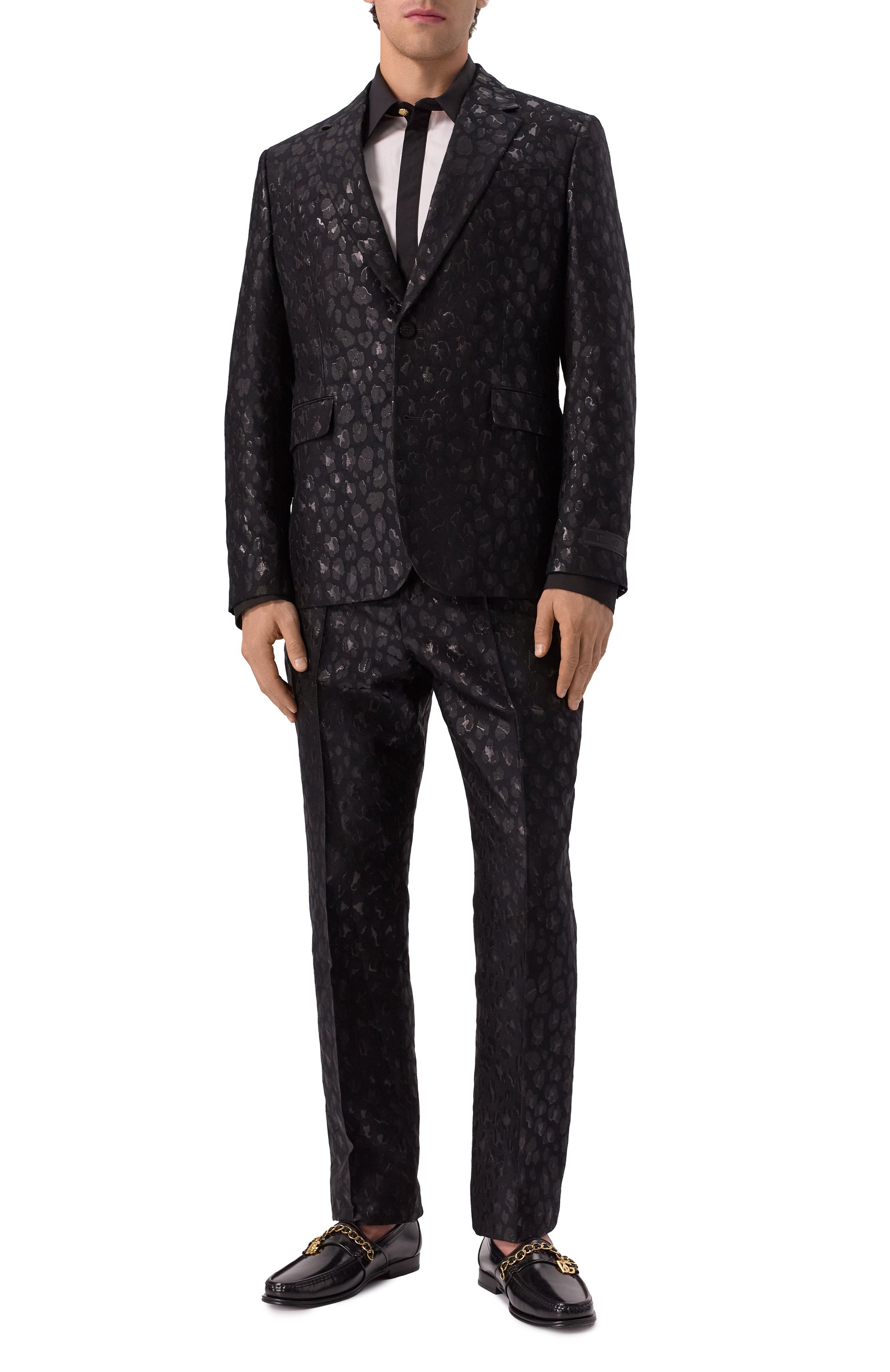 Жаккардовый пиджак VERSACE черного цвета по цене 259000 руб., арт. 1016651/1A12363, фото 3 Жаккардовый пиджак VERSACE, арт. 1016651/1A12363, фото 3