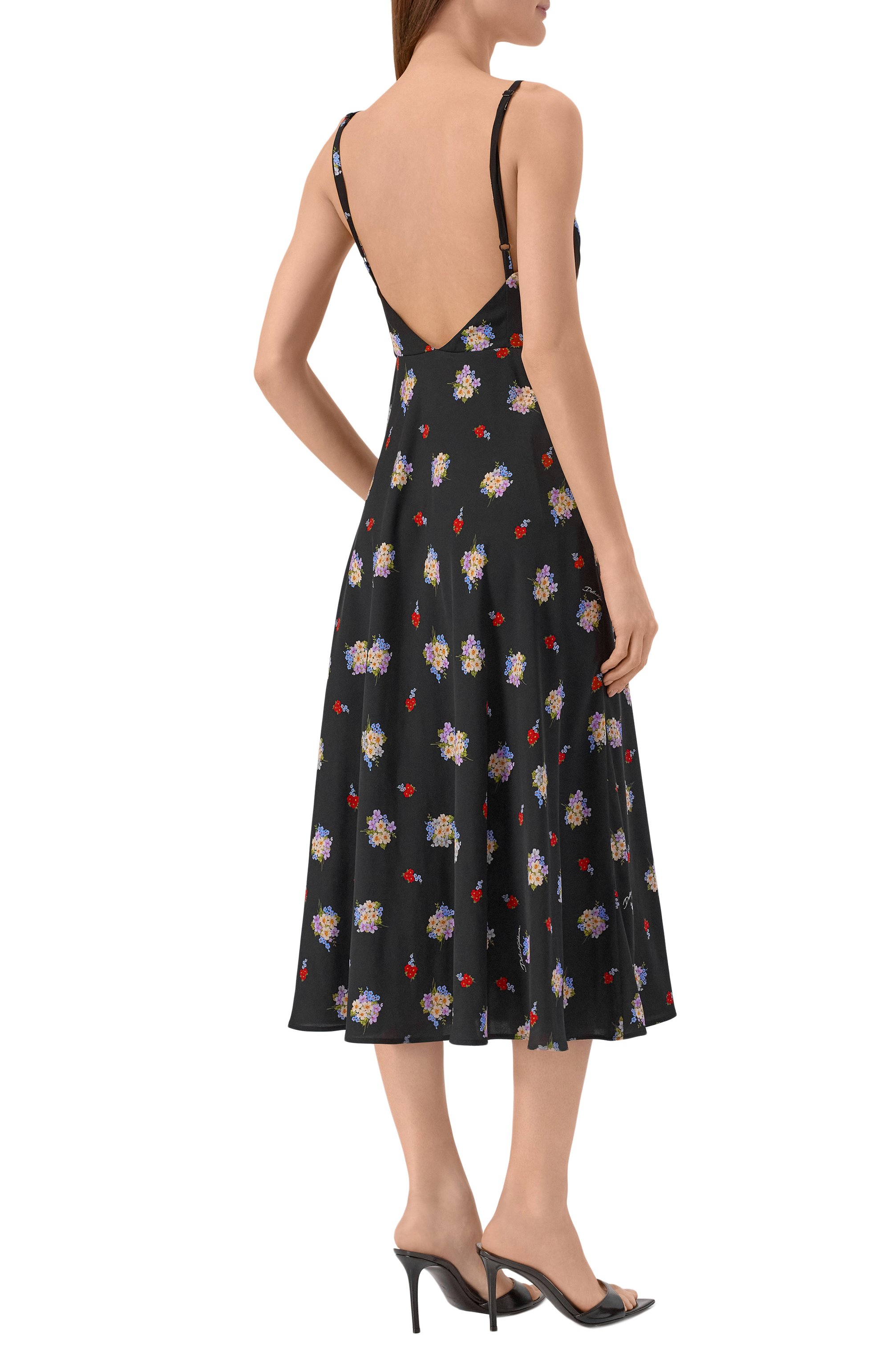 Шелковое платье DOLCE & GABBANA черного цвета по цене 244000 руб., арт. F60GJT/FSA8L, фото 3 Шелковое платье DOLCE & GABBANA, арт. F60GJT/FSA8L, фото 3