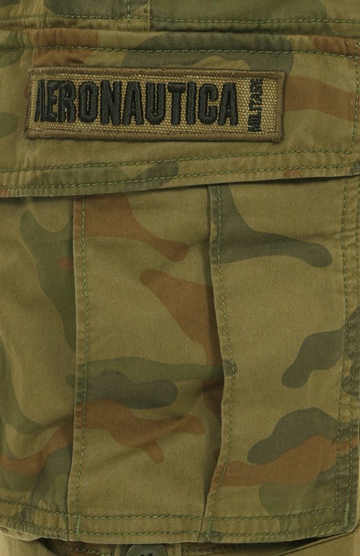 Хлопковые шорты Aeronautica Militare 251BE250CT3502 Хаки  251BE250CT3502 Фото 6