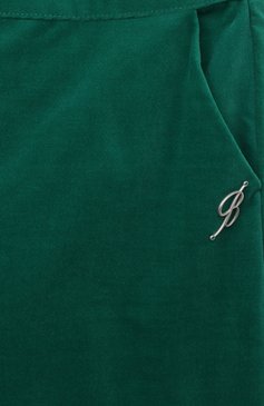 Детские хлопковые брюки BLUMARINE зеленого цвета, арт. IF3167T3662 | Фото 3 (Материал сплава: Проставлено; Материал внешний: Хлопок; Нос: Не проставлено)