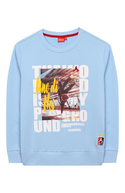 Хлопковый свитшот MONTA JR голубого цвета по цене 5995 руб., арт. CARSIAN SWEAT, фото 1 Хлопковый свитшот MONTA JR, арт. CARSIAN SWEAT, фото 1