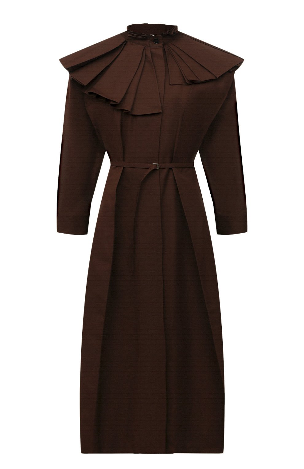 Хлопковое платье JIL SANDER темно-коричневого цвета по цене 157000 руб., арт. JSPT502905-WT244200, фото 1 Хлопковое платье JIL SANDER, арт. JSPT502905-WT244200, фото 1