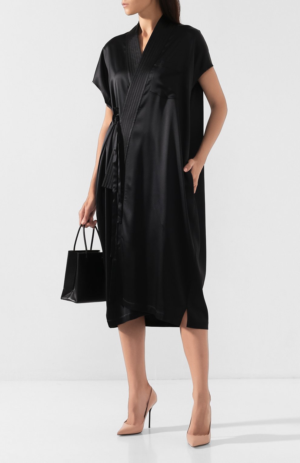 Атласное платье BALENCIAGA, арт. 582856/TA021, фото 2