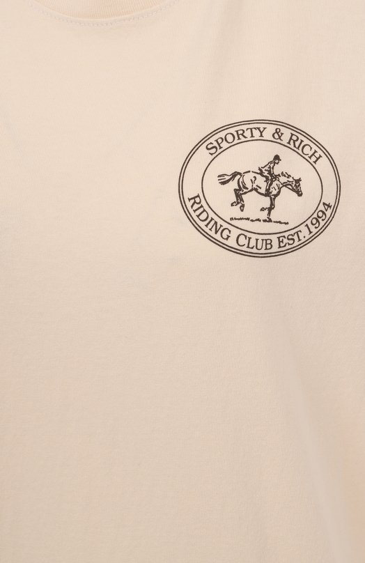 Хлопковая футболка Sporty and Rich T0043612244CR01 Кремовый  T0043612244CR01 Фото 6