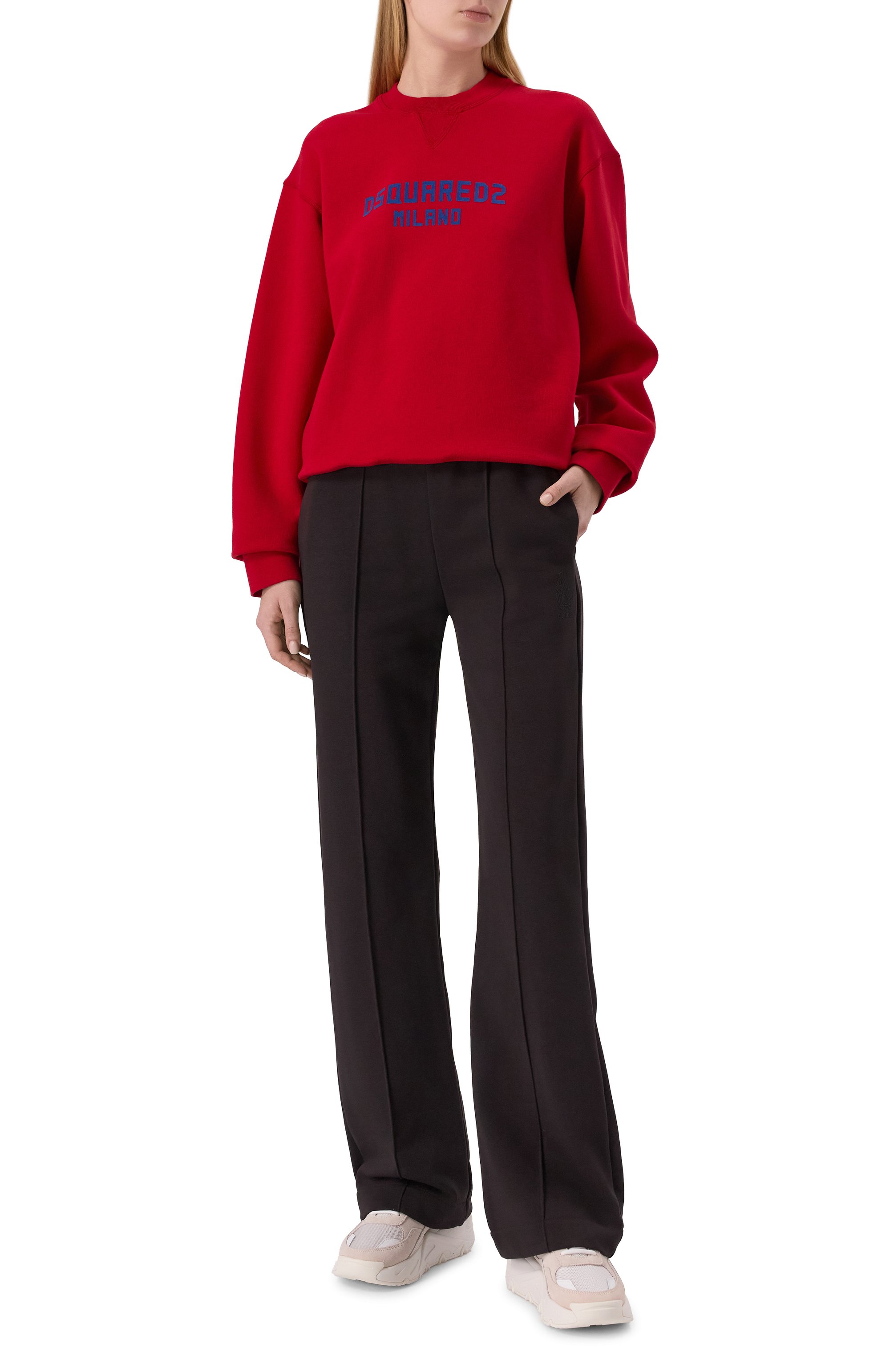 Хлопковый свитшот DSQUARED2 красного цвета по цене 36300 руб., арт. S75GU0567/D25015, фото 2 Хлопковый свитшот DSQUARED2, арт. S75GU0567/D25015, фото 2