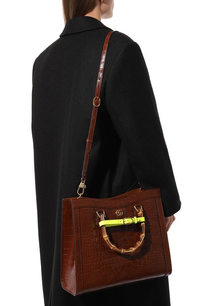 Сумка-тоут diana medium из кожи аллигатора GUCCI, арт. 655658 EZINT, фото 2