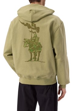 Мужской хлопковое худи BURBERRY хаки цвета, арт. 8102452 | Фото 4 (Драгоценные камни: Проставлено; Материал сплава: Проставлено; Рукава: Длинные; Длина (для топов): Стандартные; Принт: С принтом; Материал внешний: Хлопок; Стили: Кэжуэл; Мужское Кросс-КТ: Худи-одежда)