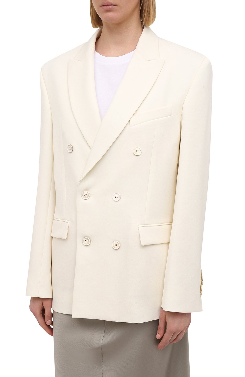 Шерстяной жакет WARDROBE.NYC белого цвета по цене 132500 руб., арт. W4007R04, фото 3 Шерстяной жакет WARDROBE.NYC, арт. W4007R04, фото 3