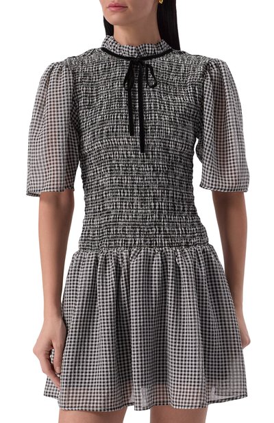 Платье GANNI черно-белого цвета по цене 41200 руб., арт. W0034/6813, фото 3 Платье GANNI, арт. W0034/6813, фото 3