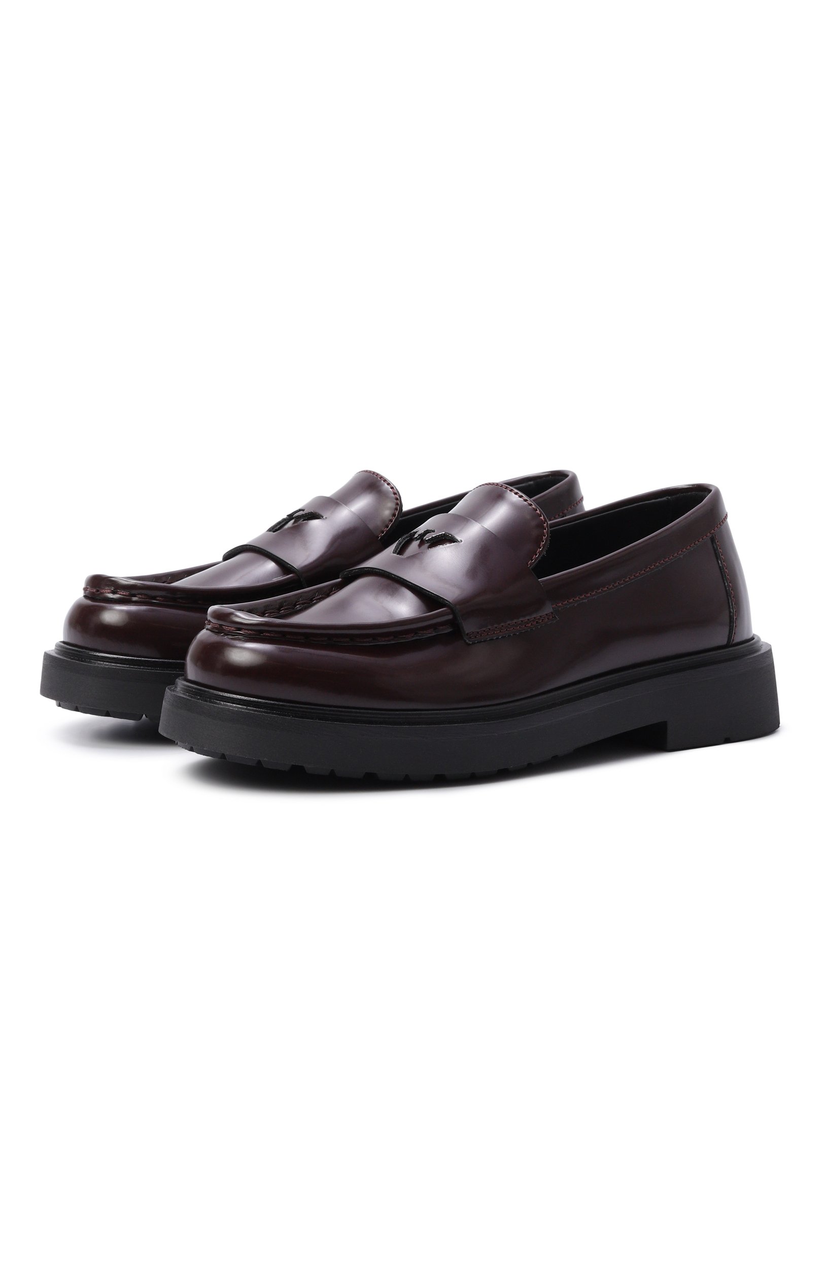 Лоферы EMPORIO ARMANI бордового цвета по цене 42950 руб., арт. EB001676/AF28380, фото 1 Лоферы EMPORIO ARMANI, арт. EB001676/AF28380, фото 1